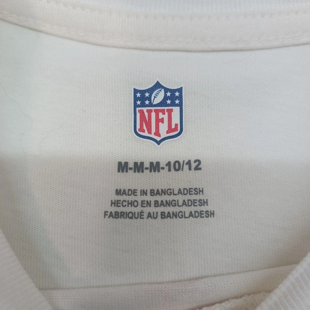 NFL Kansas City Chiefs Kids White Graphic T-Shirt Make Noise Tee Size M 10/12